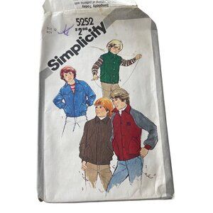 VTG Simplicity 5252 Sewing Pattern Size 12 Boys Teens Unlined Jacket Vest CUT